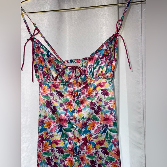 SOLD For Love & Lemons Watercolor Floral Slip Dress - Picture 7 of 8